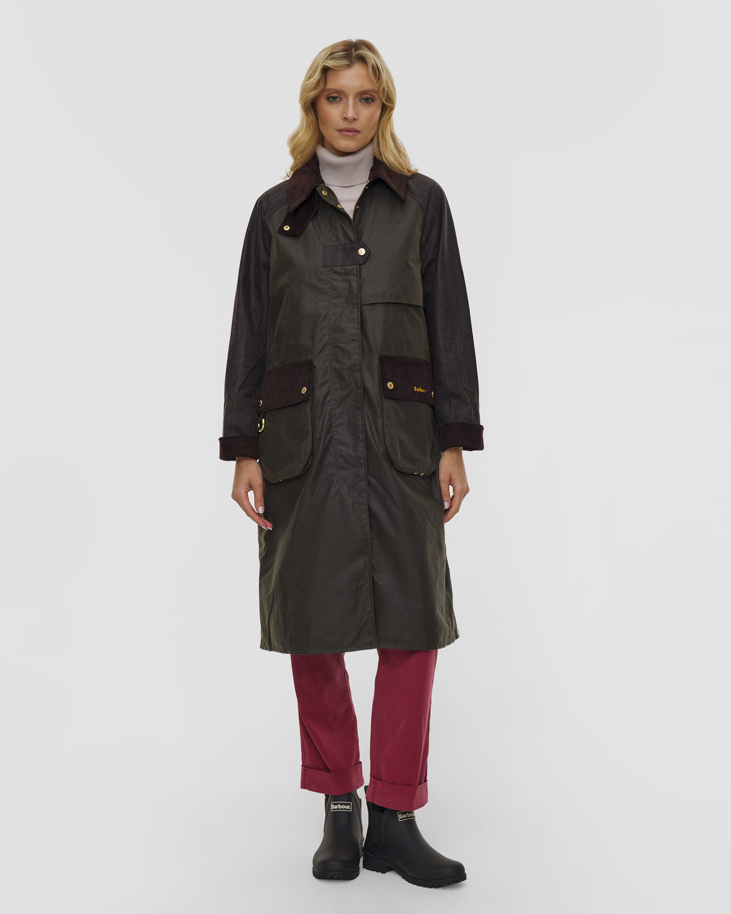 Cappotto cerato da donna Barbour Checked Kirklees Wax Jacket