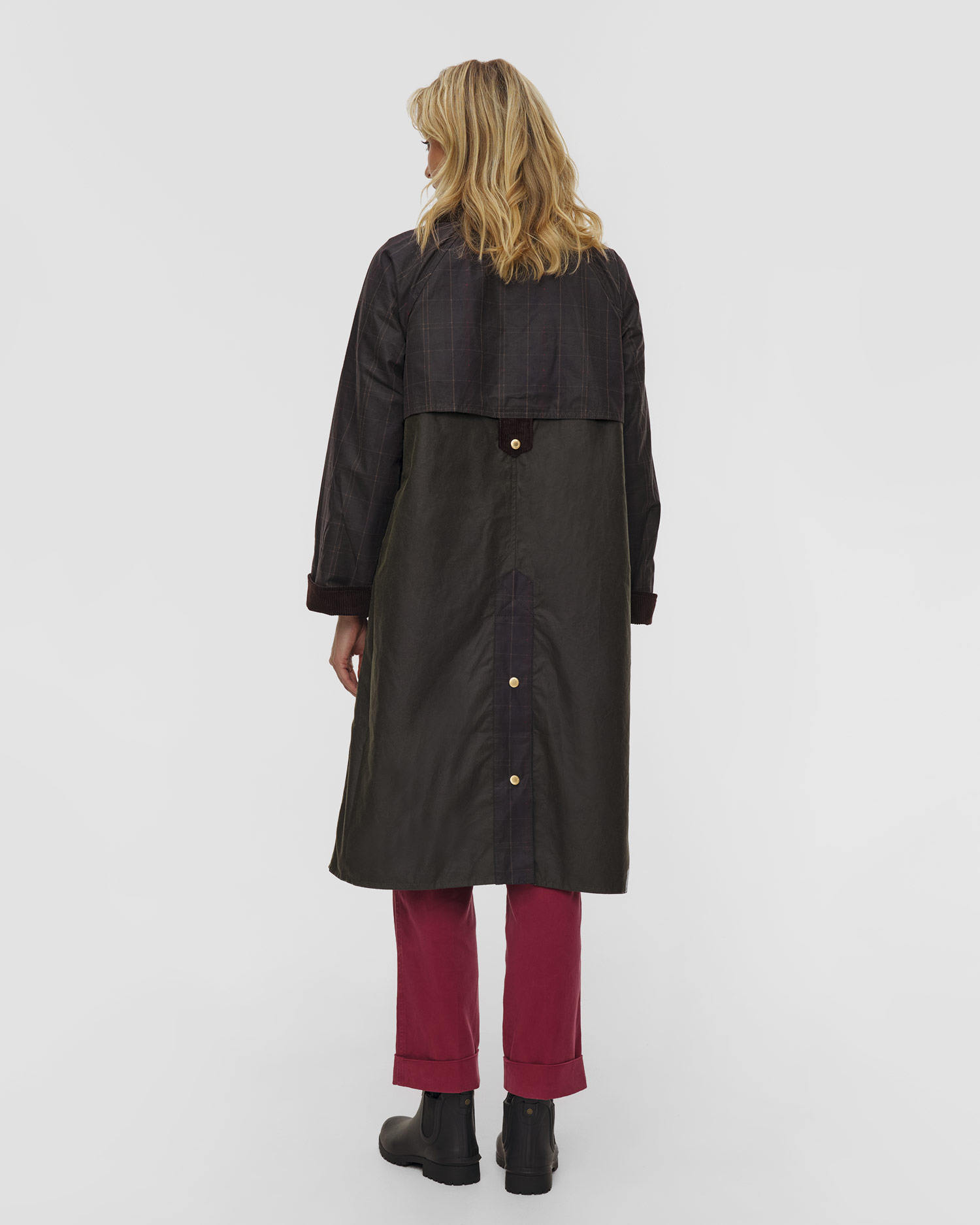 Cappotto cerato da donna Barbour Checked Kirklees Wax Jacket