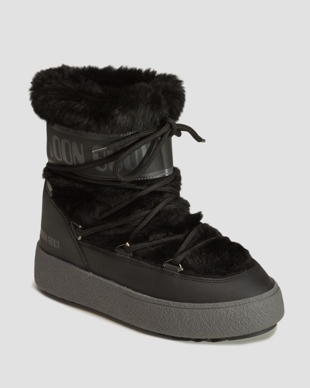 Bottes de neige pour femmes Moon Boot Ltrack Faux Fur Wp Noires 24501300-1  | S'portofino