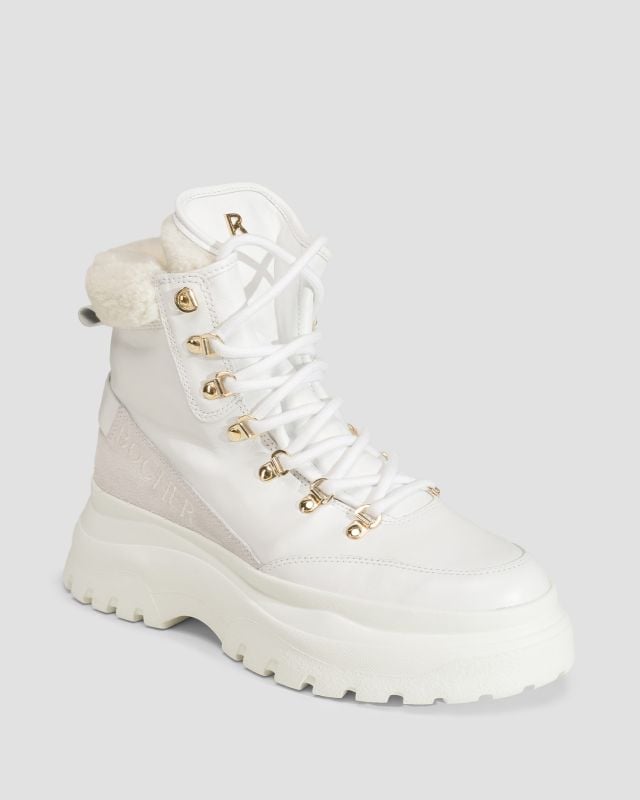 Skórzane buty zimowe damskie BOGNER Banff 11 białe 22342353-10 | S'portofino