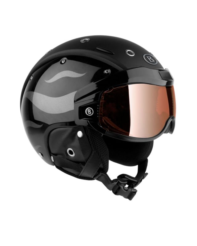 BOGNER B-Visor Flames ski helmet. 01BVISORFLAMES-black | S'portofino