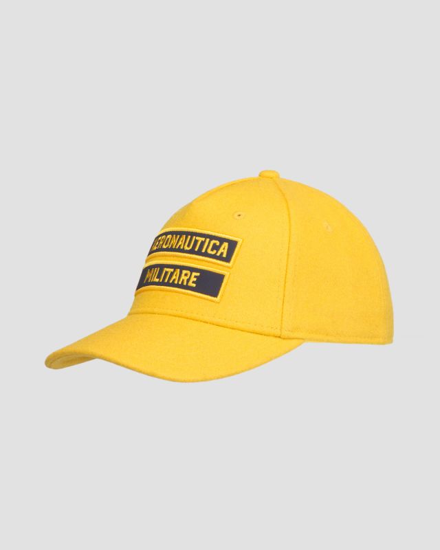 Wełniana czapka z daszkiem męska Aeronautica Militare Żółta  232ha1143ct2333-57510 | S'portofino