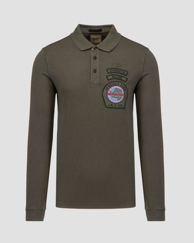Men's long-sleeved polo shirt Aeronautica Militare 232po1738j615-39295