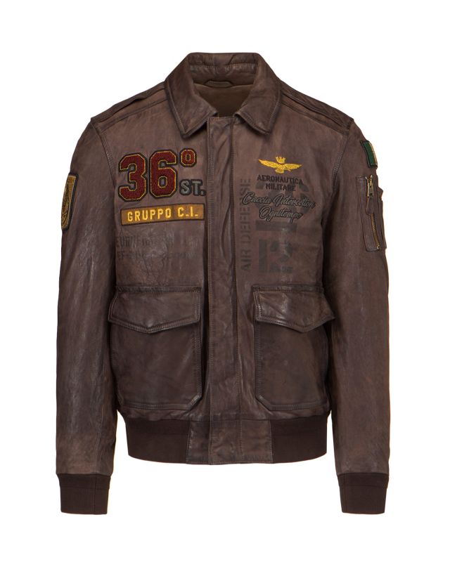 Aeronautica militare leather jacket hotsell