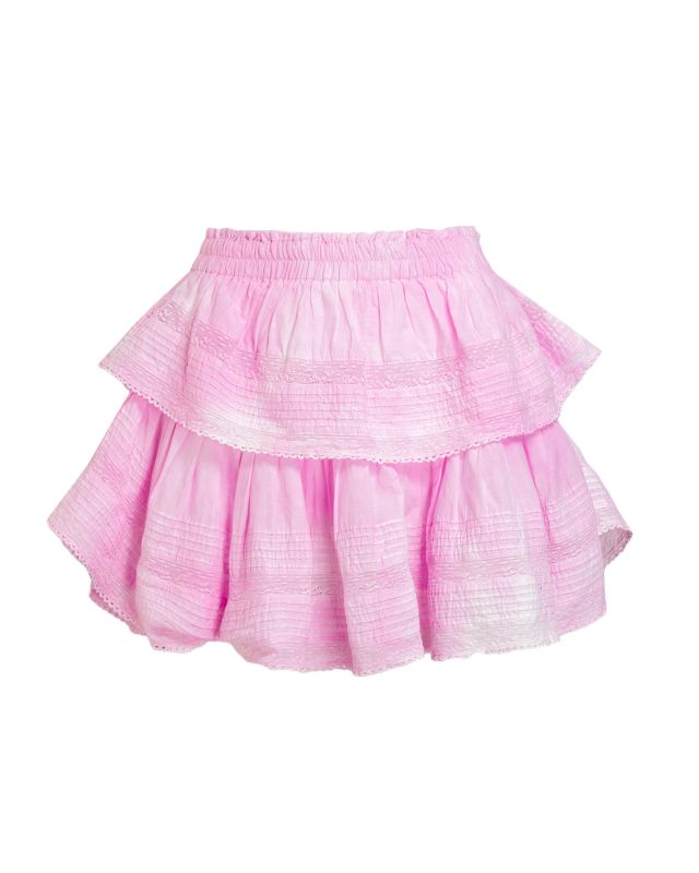 Pink mini ruffle skirt