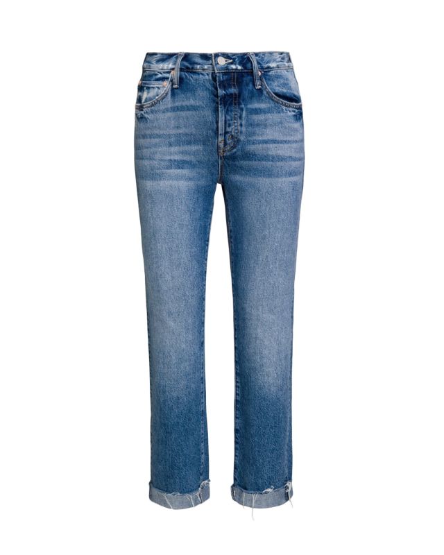 Mother The Scrapper Cuff Ankle Fray Jeans S Portofino