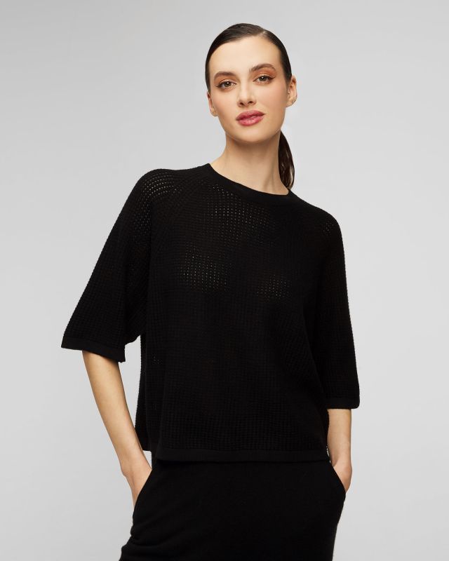 Maglione nero di lana da donna Allude 17131-90 | S'portofino