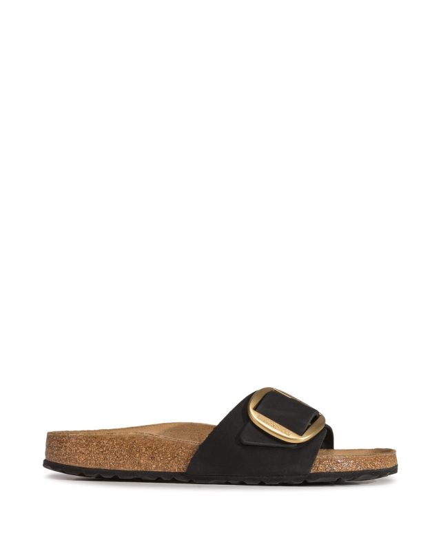 Birkenstock Madrid Big Buckle Lenb Pantoletten 1023373-black | S'portofino