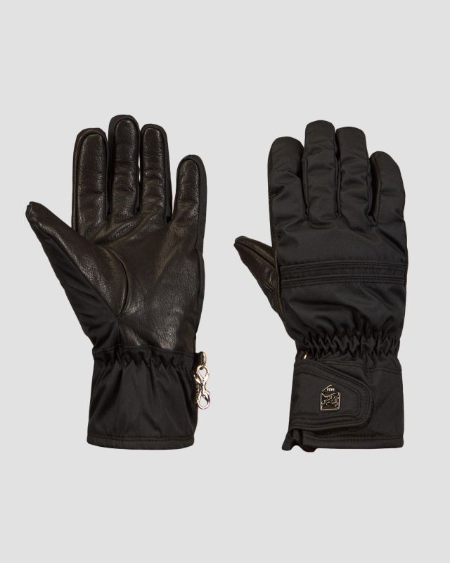 Guanti neri da sci da donna Hestra Primaloft Leather Female - 5 finger  32210-100100
