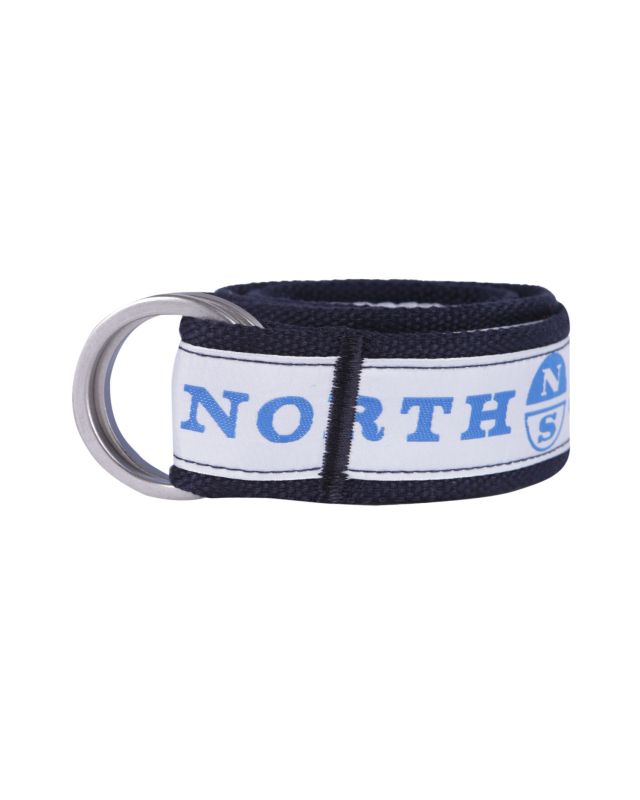 NEW Embroidered Belt Material Genuine North Sails Key Ring Blue 
