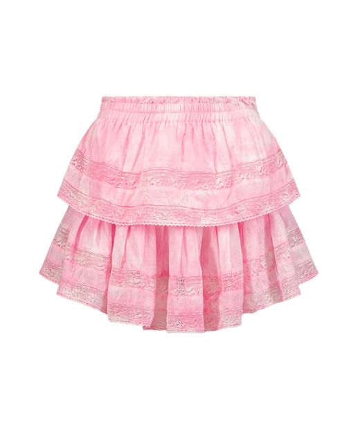 Skirt LoveShackFancy RUFFLE MINI LS002289H island pink hand dye