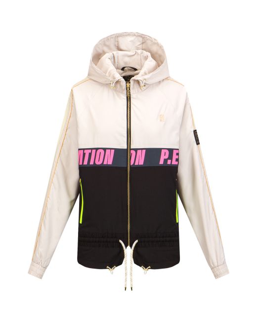 Man down jacket in white sand clearance