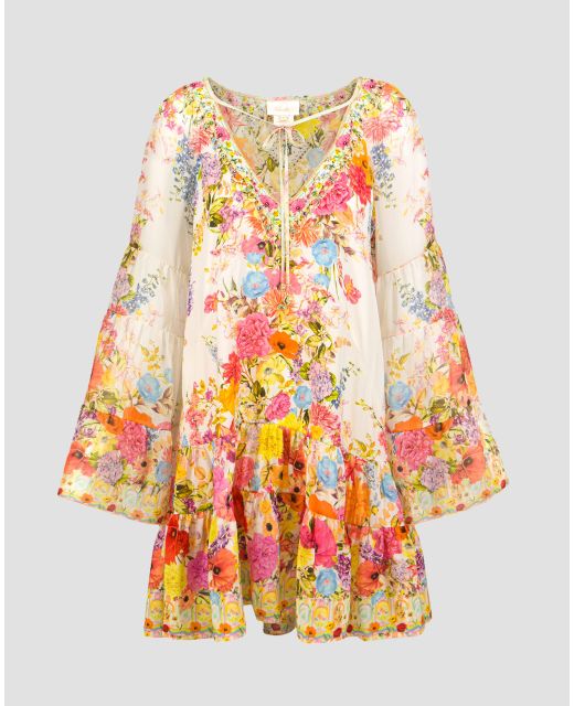 Silk dress Camilla A Line Gathered Panel Dress 20644 sunlight