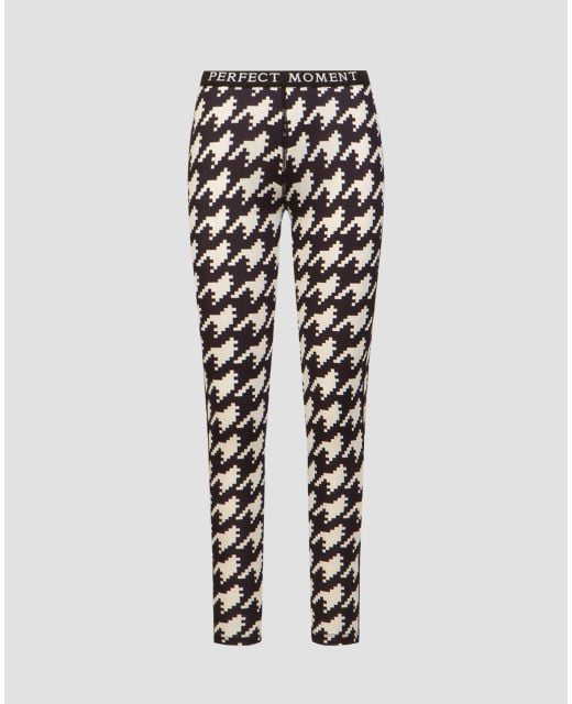 Women's ski leggings with houndstooth print Perfect Moment Thermal  W3000107-1740