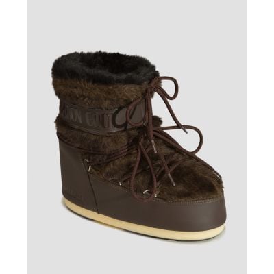 Women's brown winter boots Moon Boot Icon Low Faux Fur