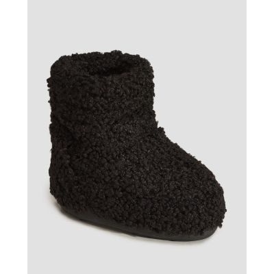 Winter fur boots Moon Boot Icon Low Faux Curly Black
