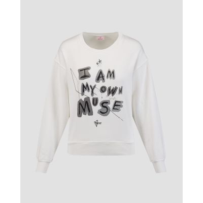 Women's white print sweatshirt Deha