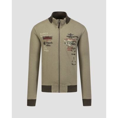Men's green cardigan jacket Aeronautica Militare
