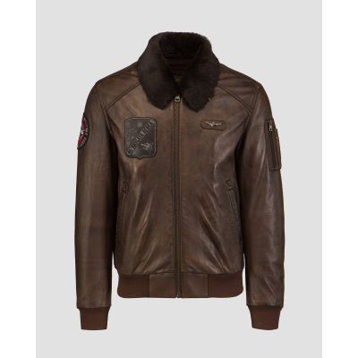 Men's leather jacket Aeronautica Militare