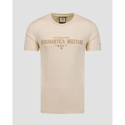 Beżowy T-shirt męski Aeronautica Militare