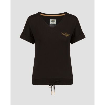T-shirt noir pour femmes Aeronautica Militare