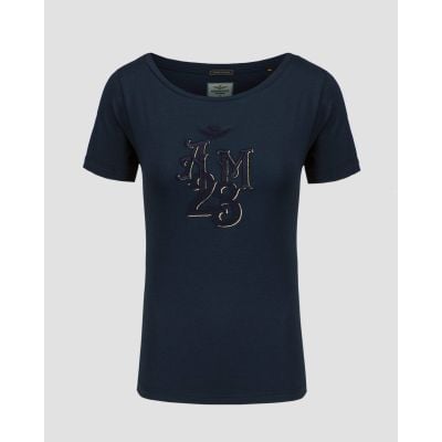 T-shirt bleu marine pour femmes Aeronautica Militare