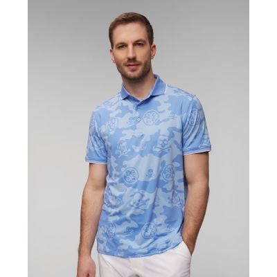 Men's light blue G/Fore Exploded Camo Tech Jersey Polo