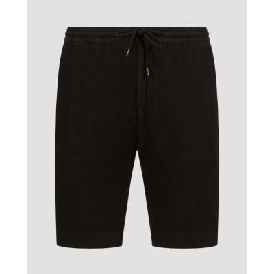 Men's black linen shorts Alberto House