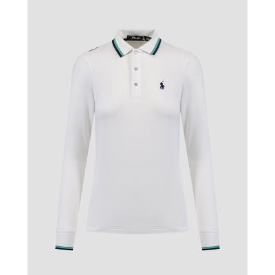 Tricou polo alb cu mânecă lungă pentru femei Ralph Lauren RLX Golf