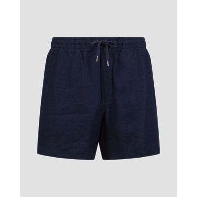 Shorts blu scuro in lino da uomo Polo Ralph Lauren