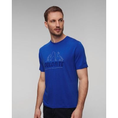 Niebieski T-shirt męski Dolomite Cristallo Merino SS