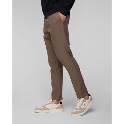 Men’s brown linen trousers Dondup