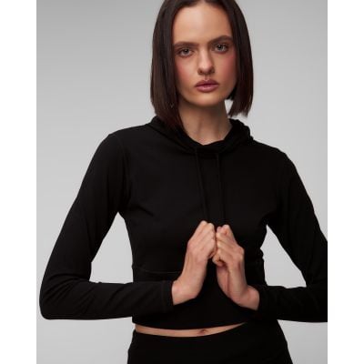 Casall Studio Hoodie Kurzes Fitness-Sweatshirt für Damen in Schwarz