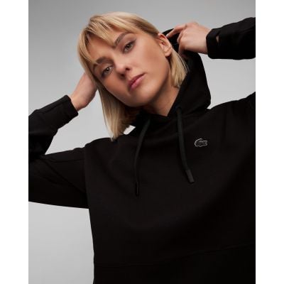 Sweat-shirt à capuche noir pour femmes Lacoste SF0281
