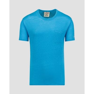T-shirt blu di lino da uomo MC2 Saint Barth