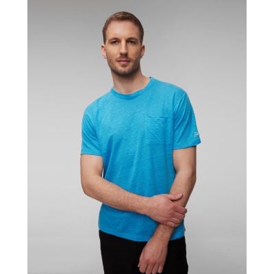 Modré pánské lněné tričko MC2 Saint Barth