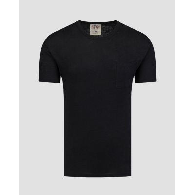 T-shirt nera in lino da uomo MC2 Saint Barth