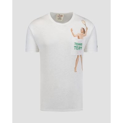 T-shirt en lin blanc pour hommes MC2 Saint Barth