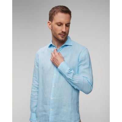 Modrá pánská lněná košile MC2 Saint Barth