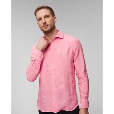 Różowa koszula lniana męska MC2 Saint Barth