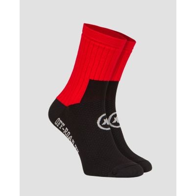 Calzini nero-rossi da ciclismo Assos Trail Socks T3
