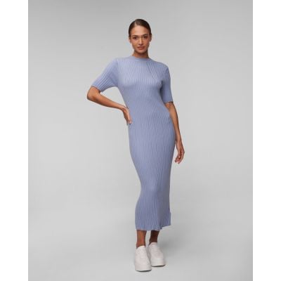 Robe bleue pour femmes Varley Maeve Rib Knit Midi Dress