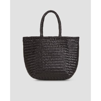 Pletená kožená taška Dragon Diffusion Grace Basket Small čierna