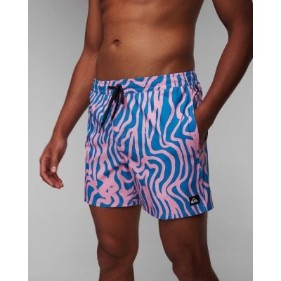 Shorts da bagno blu-rosa da uomo Quiksilver Surfsilk Mix Volley 16