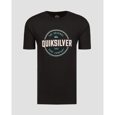 T-shirt nera da uomo Quiksilver Circle Up SS