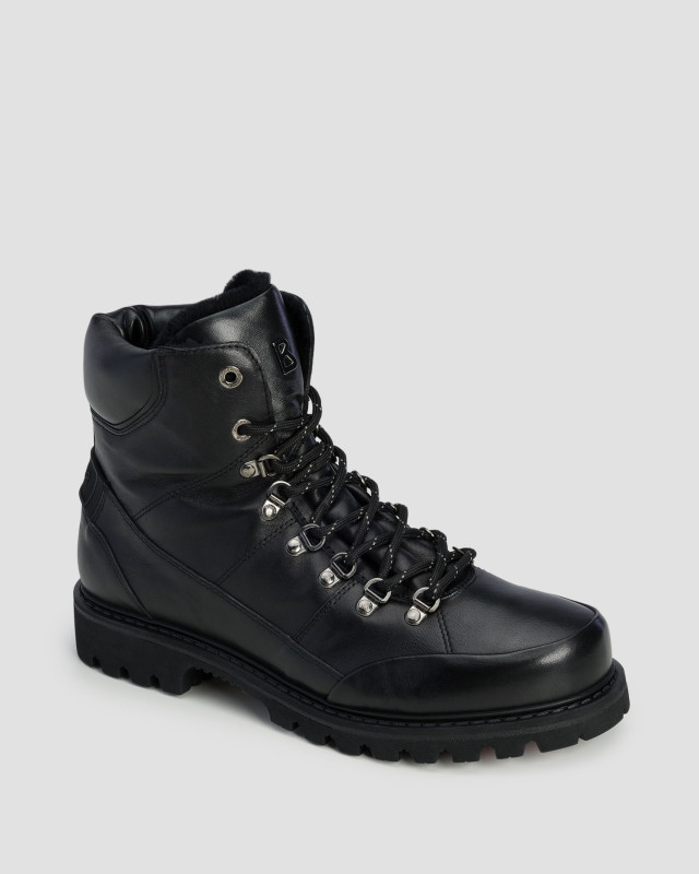 Men s studded leather winter boots BOGNER Helsinki S 21 A black S portofino