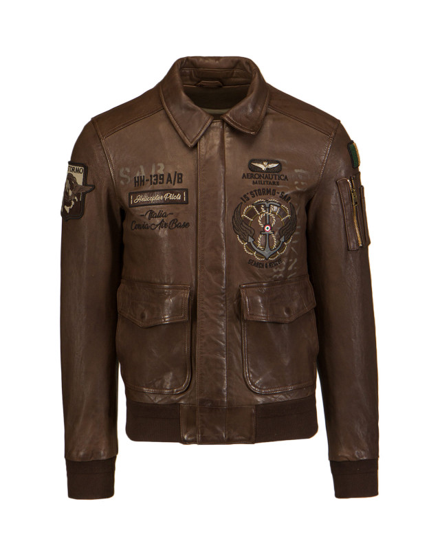 Giacca in pelle Aeronautica Militare S portofino