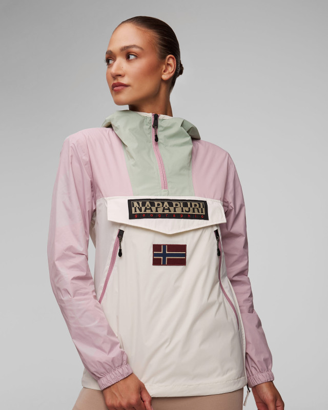 Men s pink white and grey jacket Napapijri Rainforest Wb S portofino