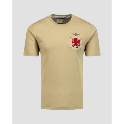 Beżowy t-shirt męski Aeronautica Militare