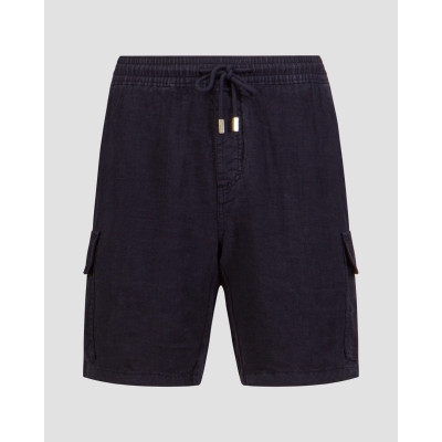 Short en lin bleu marine pour hommes Vilebrequin Baie